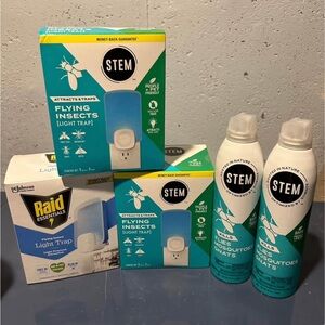 Stem light trap (2) , raid light trap & stem bug spray (2)
